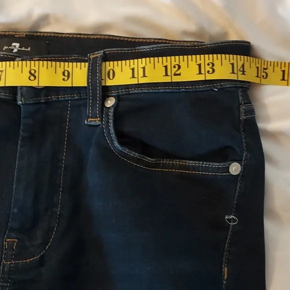 7 For All Mankind Women's Jeans Dojo Low Rise Dark Wash Flare Leg Size 28 - Picture 6 of 16